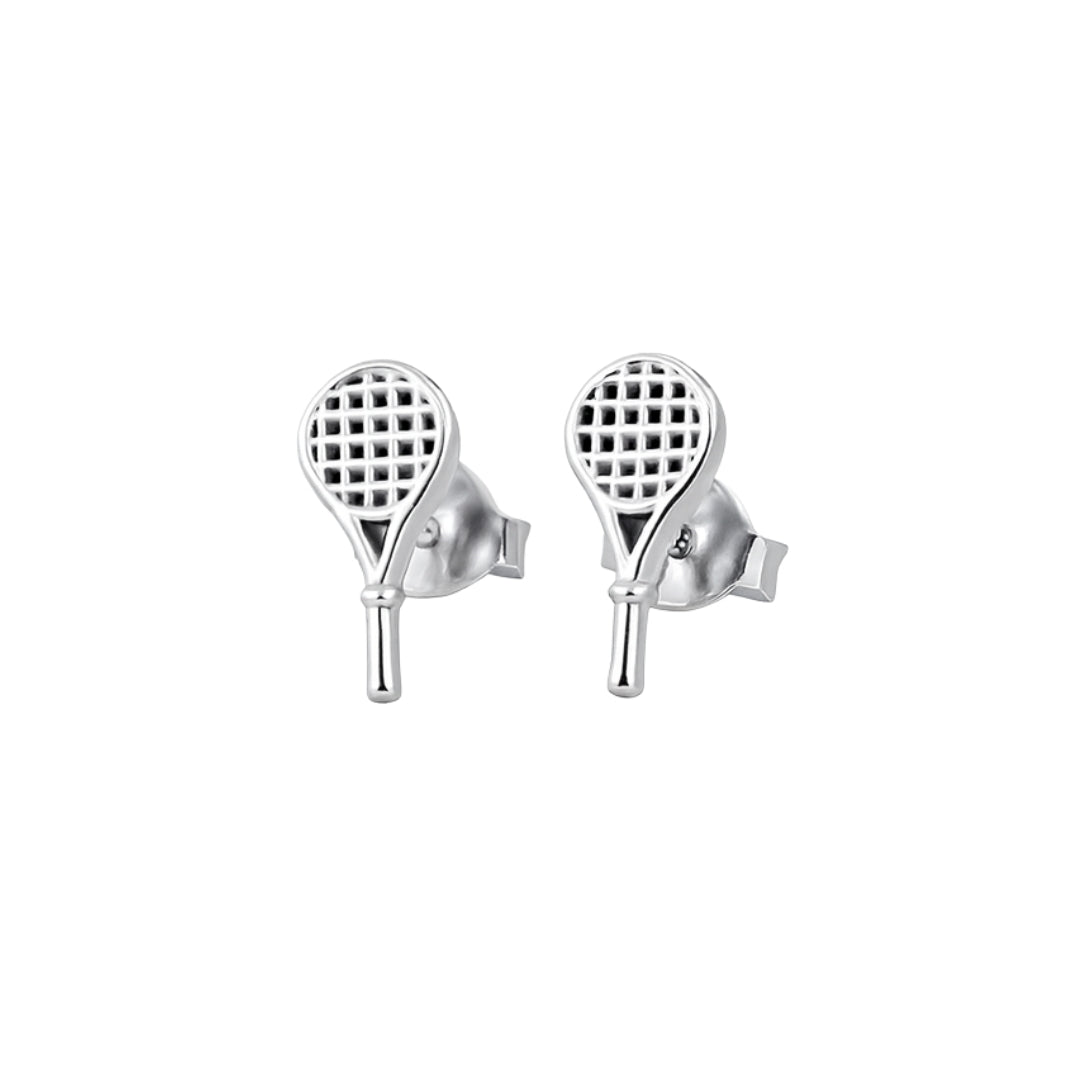 Silver Tennis Racket Stud | 92.5 Silver