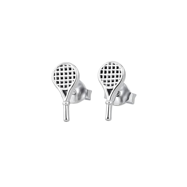 Silver Tennis Racket Stud | 92.5 Silver