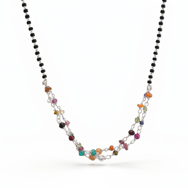 Entangled Multicolor Ganthan Silver Mangalsutra (Project Handmade)