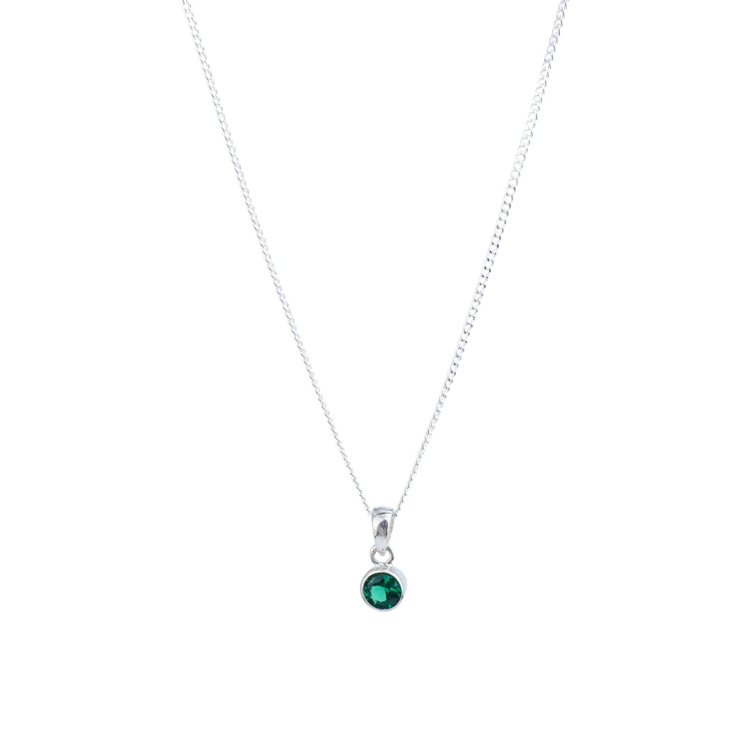 Green CZ Pendant Necklace