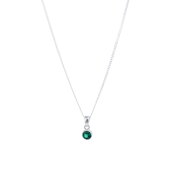 Green CZ Pendant Necklace