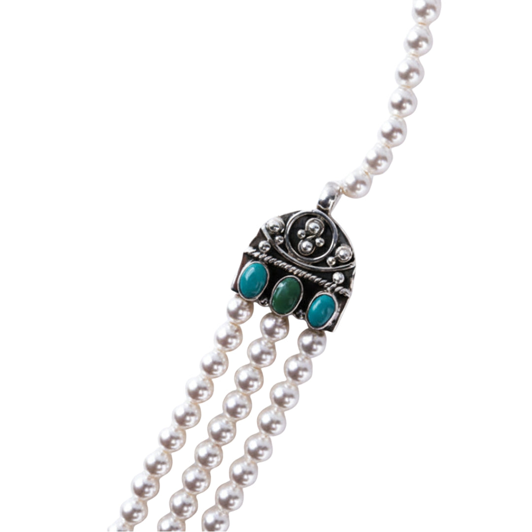 Luxe Necklace - Carved Findings and Pearls