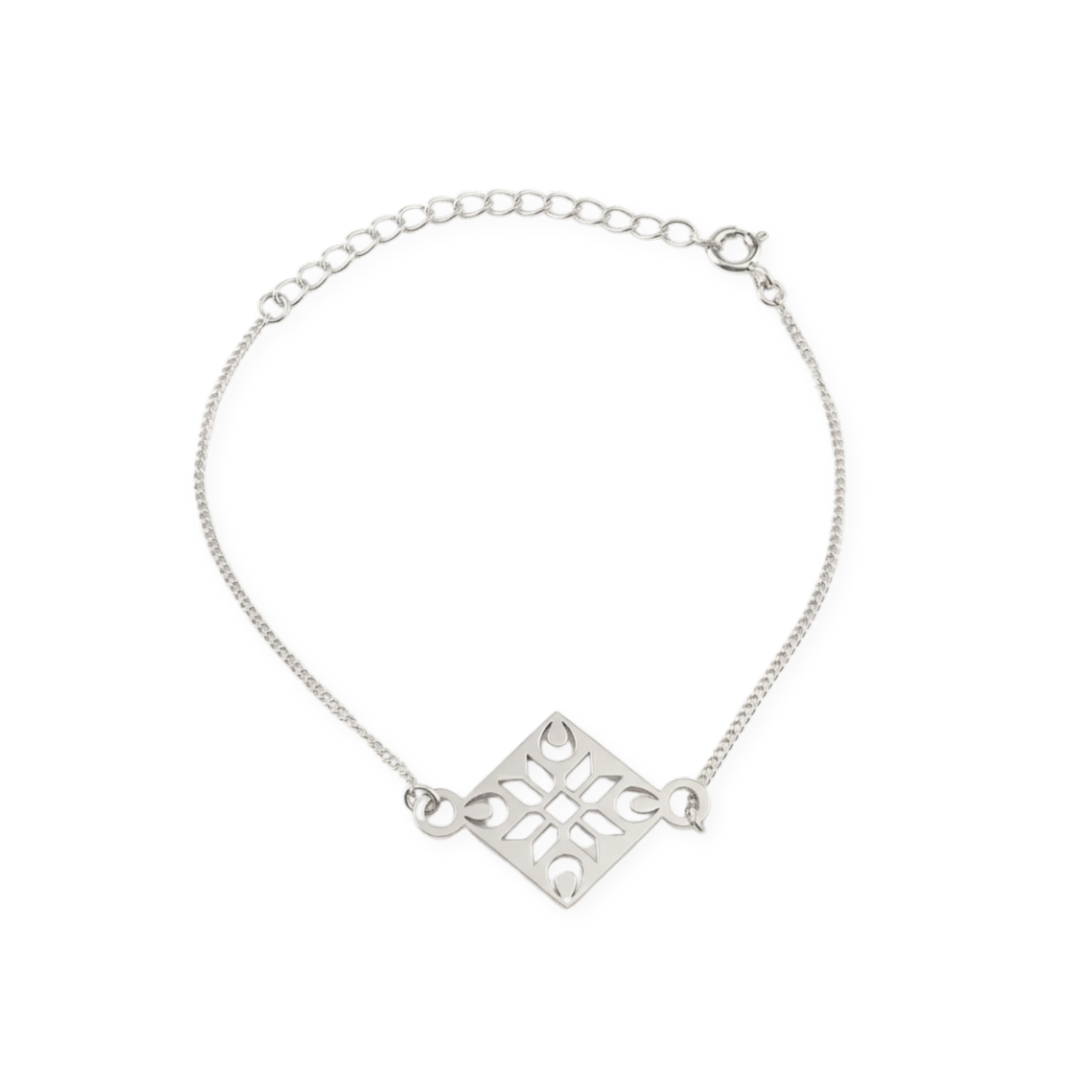 Silver Lazercut Pendant Bracelet