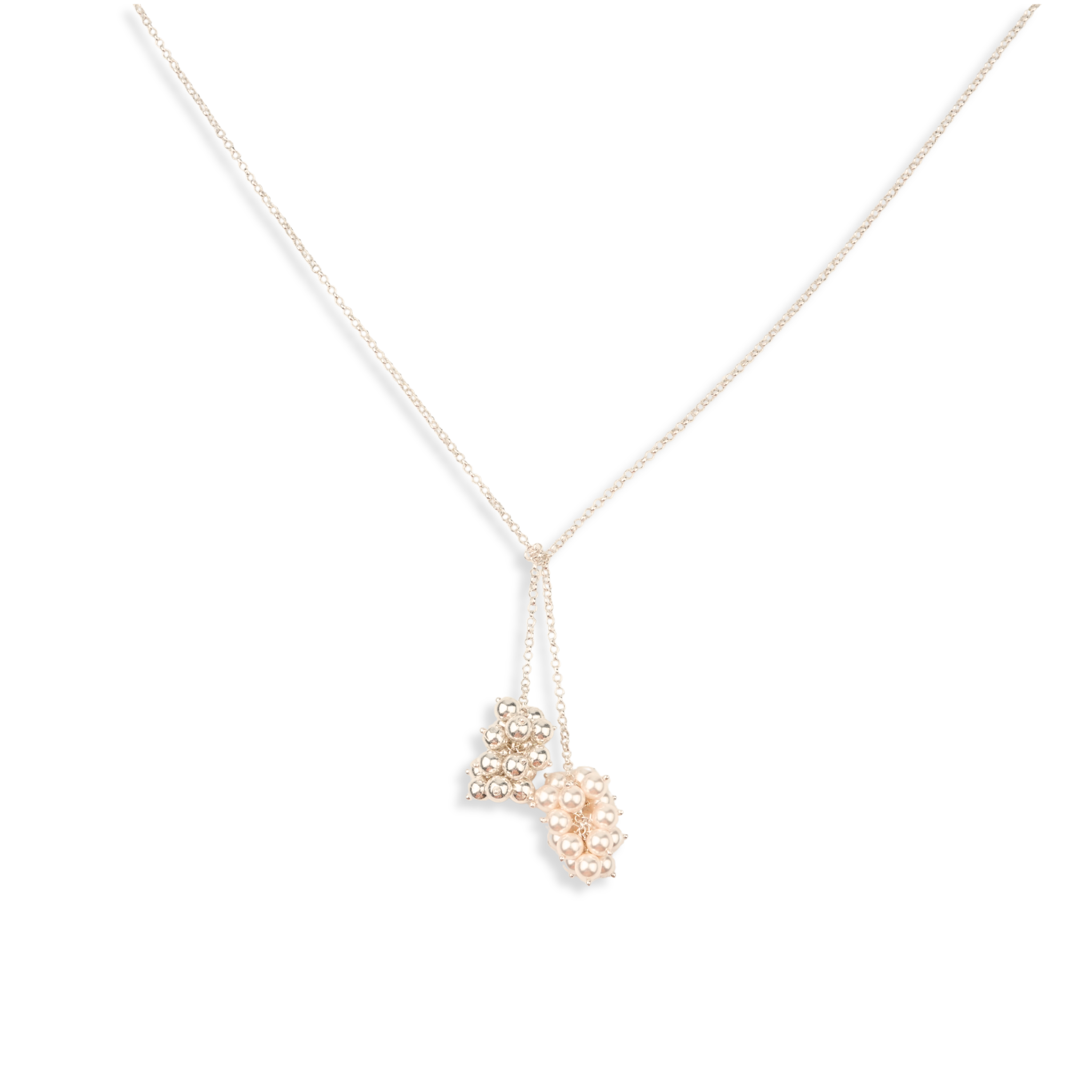 Pearl & Sarmanee Bunch Tie & Wear Necklace | 92.5 Sterling Silver