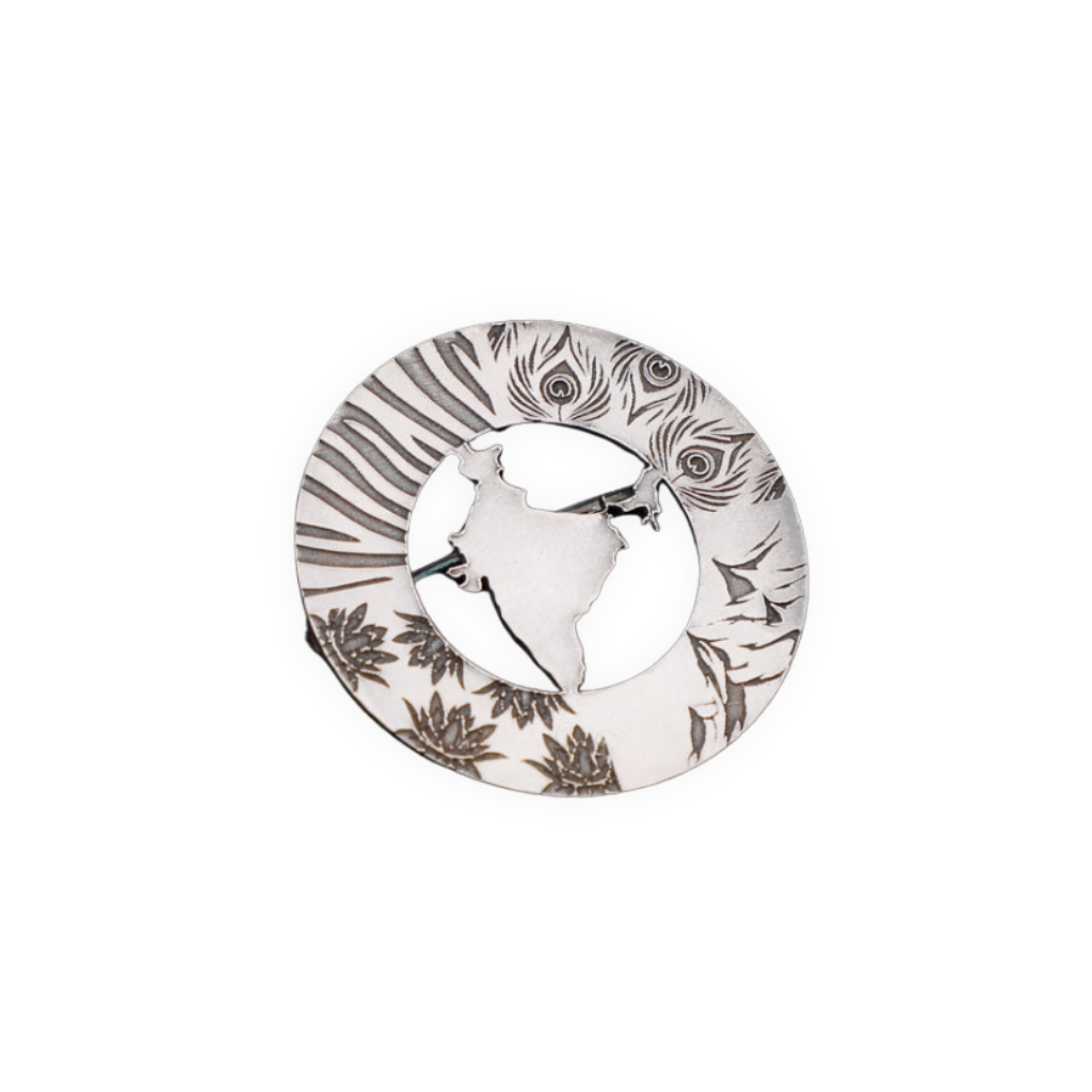 Unisex India Silver Brooch
