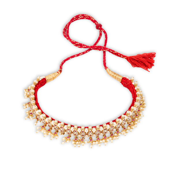 22K Gold Plated Fashion Pearl Chinchpeti