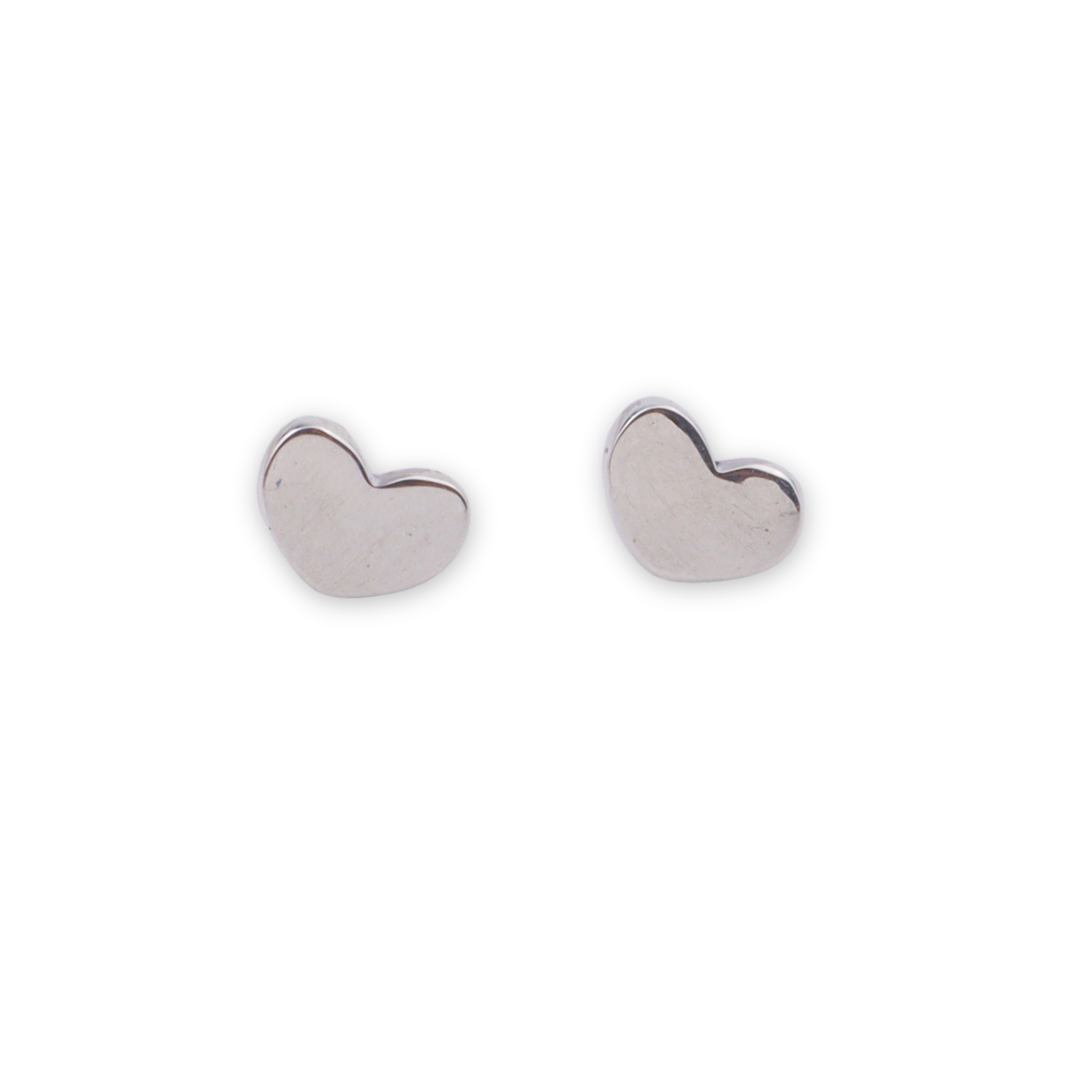 Silver Heart Studs