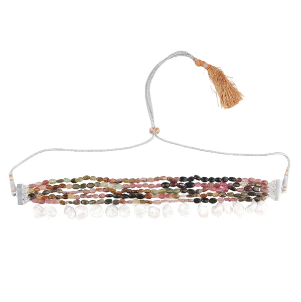 Luxe Choker - Tourmaline and Boroque Pearls