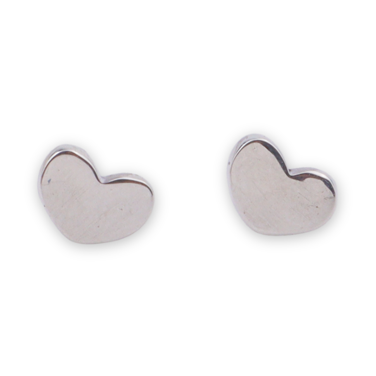 Silver Heart Studs