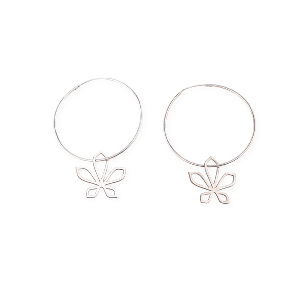 Silver Sadafuli Silhouette Hoops