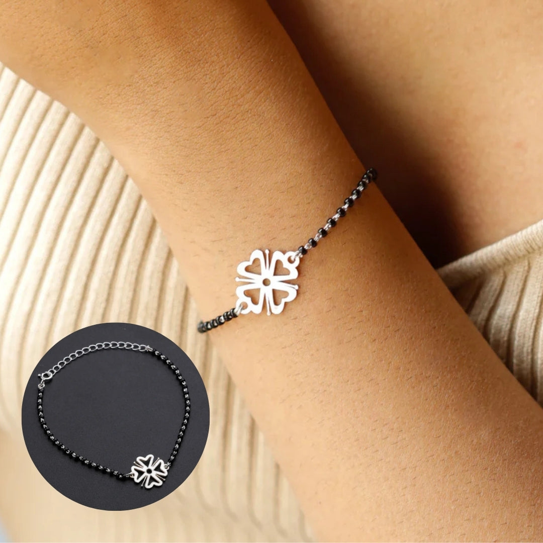 Silver Flower Mangalsutra Bracelet