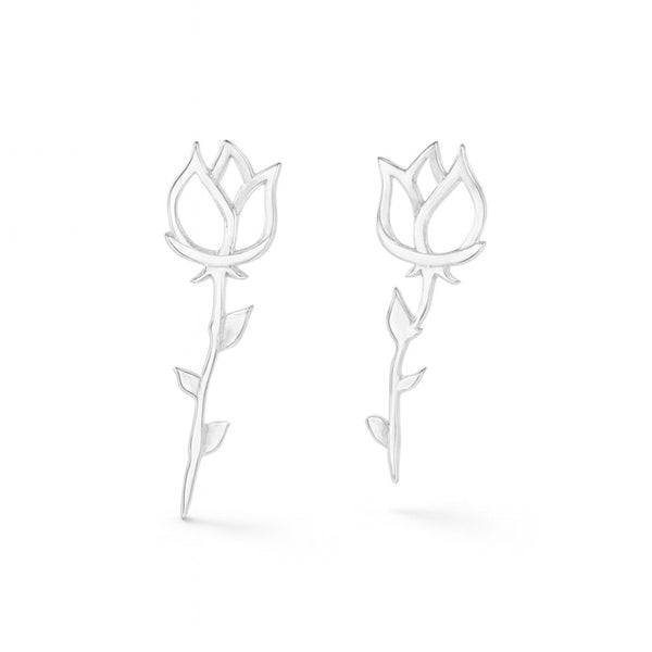 Rose Earrings in 92.5 sterling silver