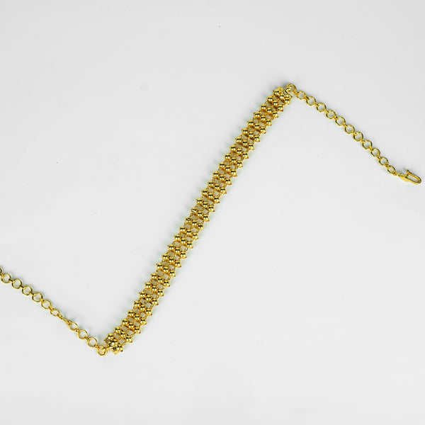 Gold silver two way choker necklace
