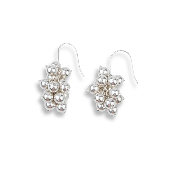 Silver Bead Cluster Earrings | 92.5 Sterling Silver