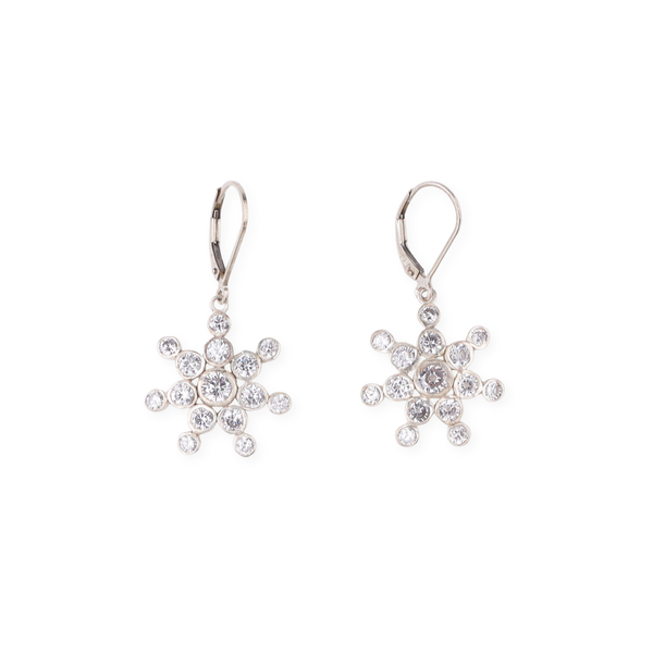 Snowflake Silver Earring | CZ | 92.5 Silver