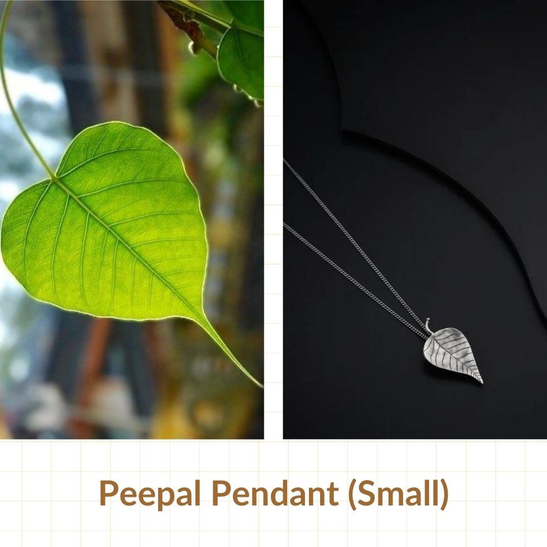 Peepal Silver Pendant: Small