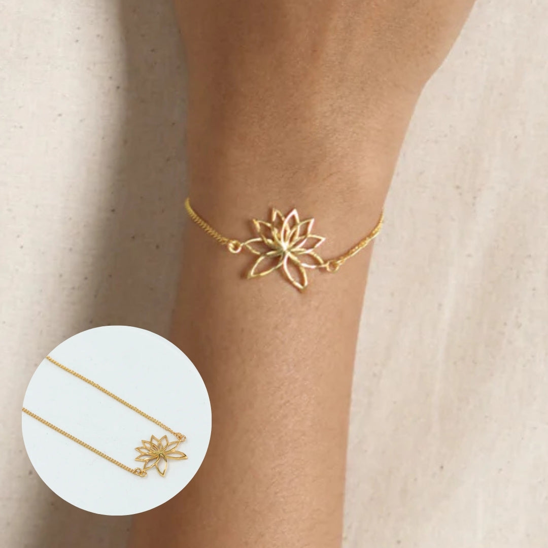 Lotus Silver Bracelet (Gold Plated)