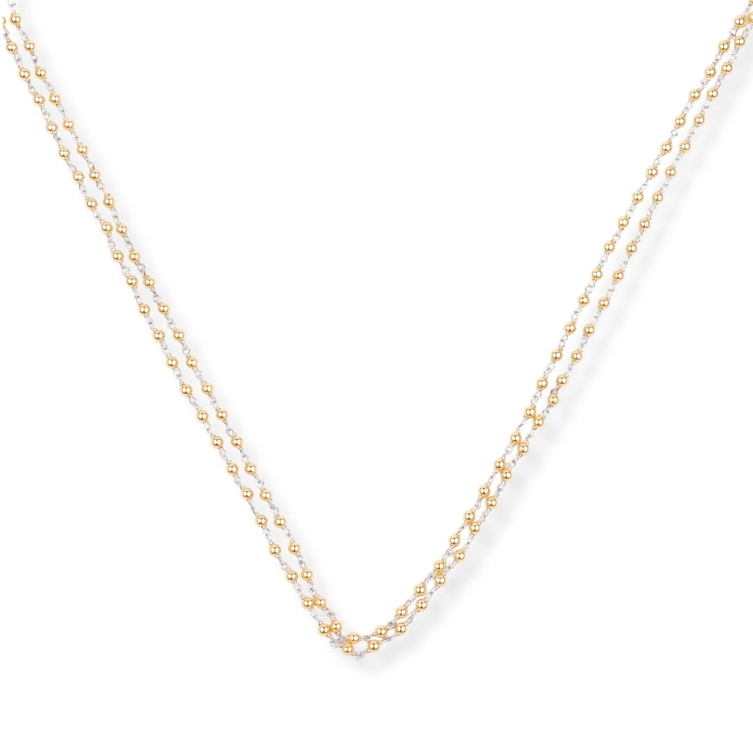 Silver Golden Pearl Ganthan Necklace