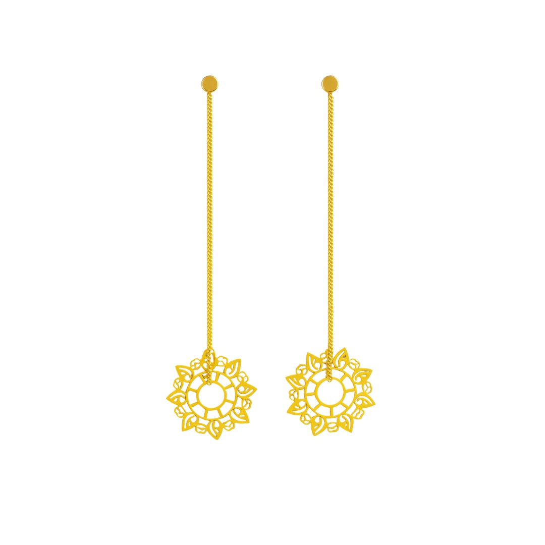 Silver Abstract Filigree Dangler Earring |  92.5 Silver | 22K Gold Plated