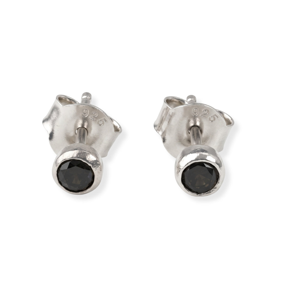 Tiny Black CZ Stud