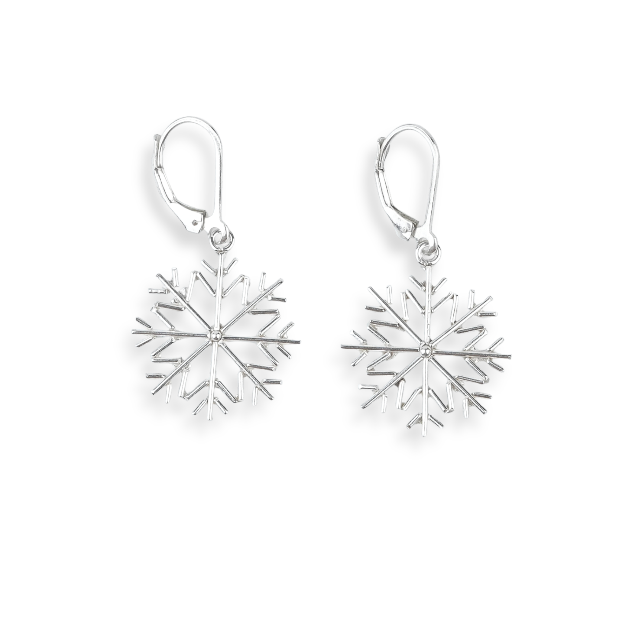 Silver Snowflake Dangle Earrings