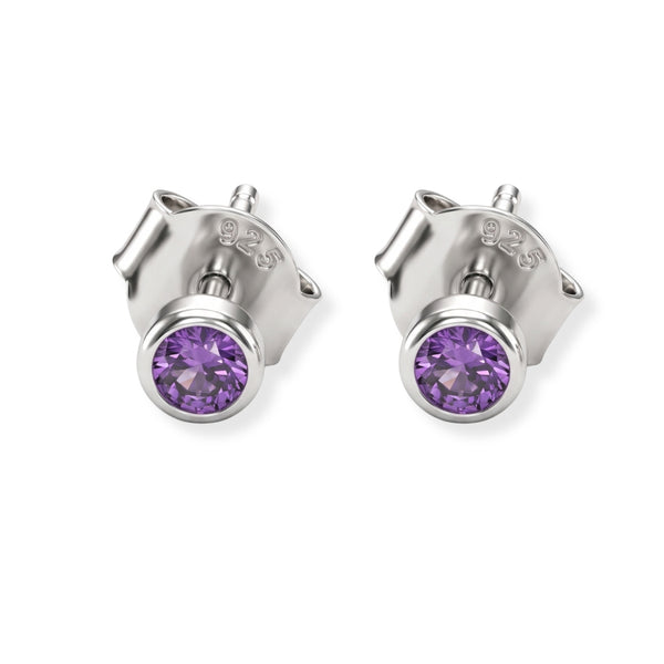 Tiny Purple CZ Stud