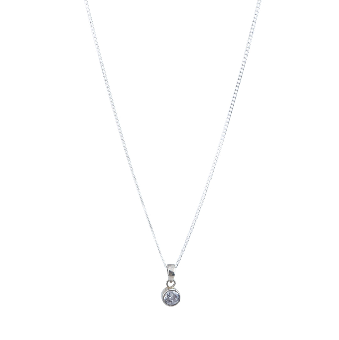 White CZ Pendant Necklace