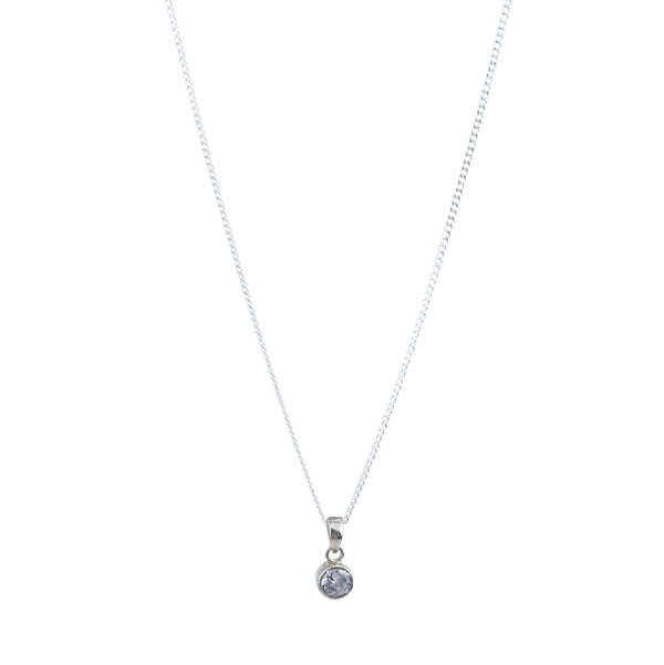 White CZ Pendant Necklace