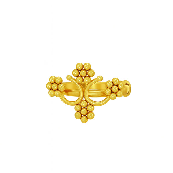 Silver Kudi Jhumar Ring |  92.5 Silver | 22K Gold Plated