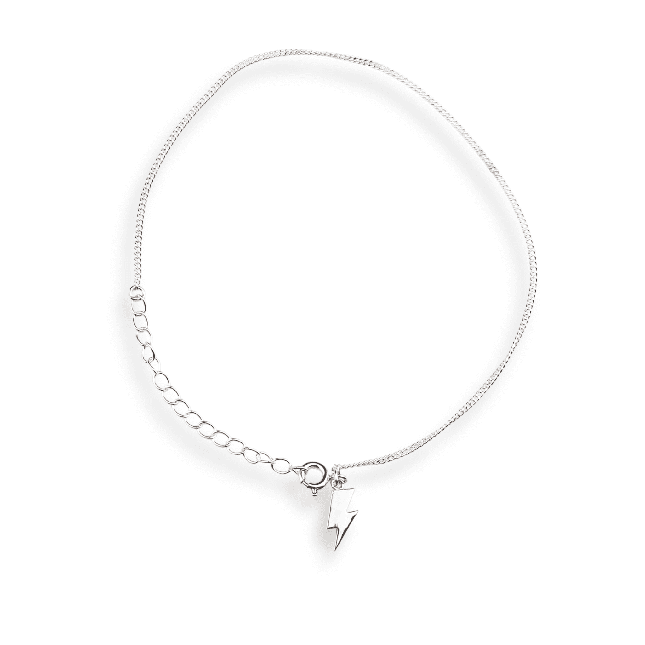 Silver Chain & Storm Charm Anklet in 92.5 sterling silver