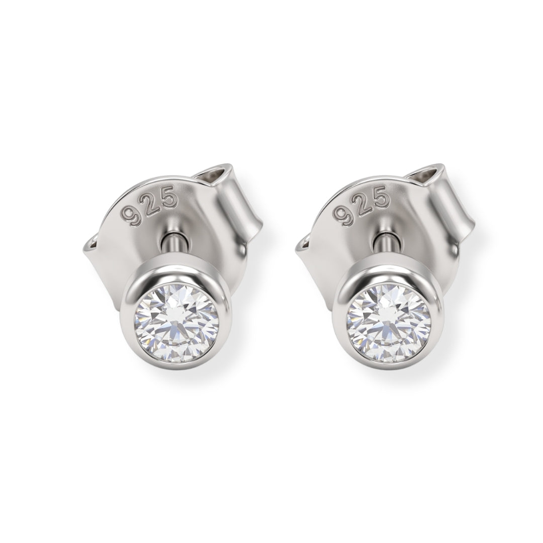 Tiny White CZ Stud
