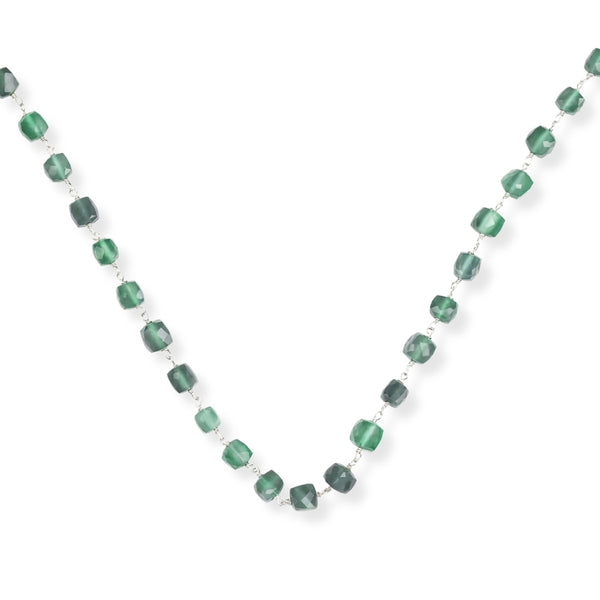 Silver Green Onyx Ganghan Necklace