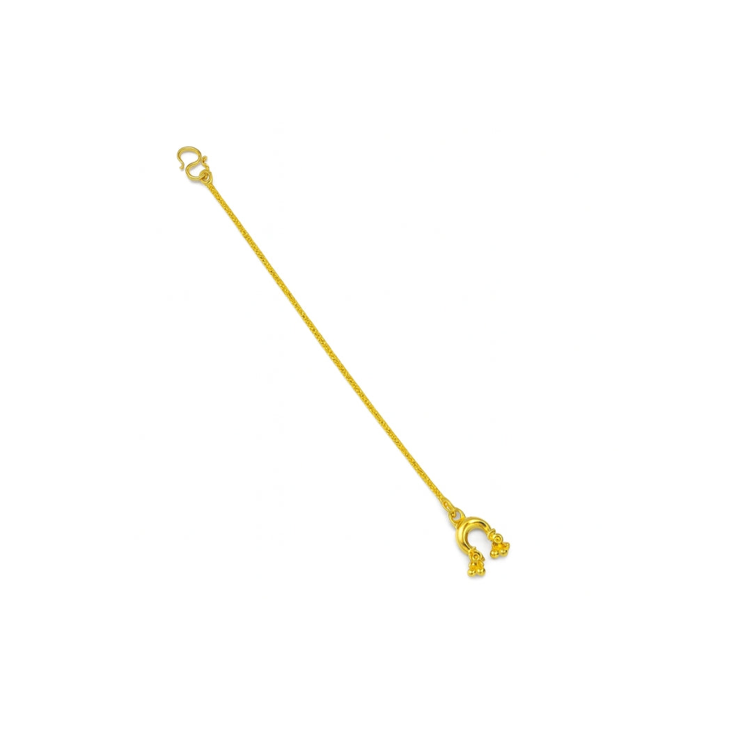 Silver Chandrakor Ghungroo Motif Maang Tika (Gold Plated )