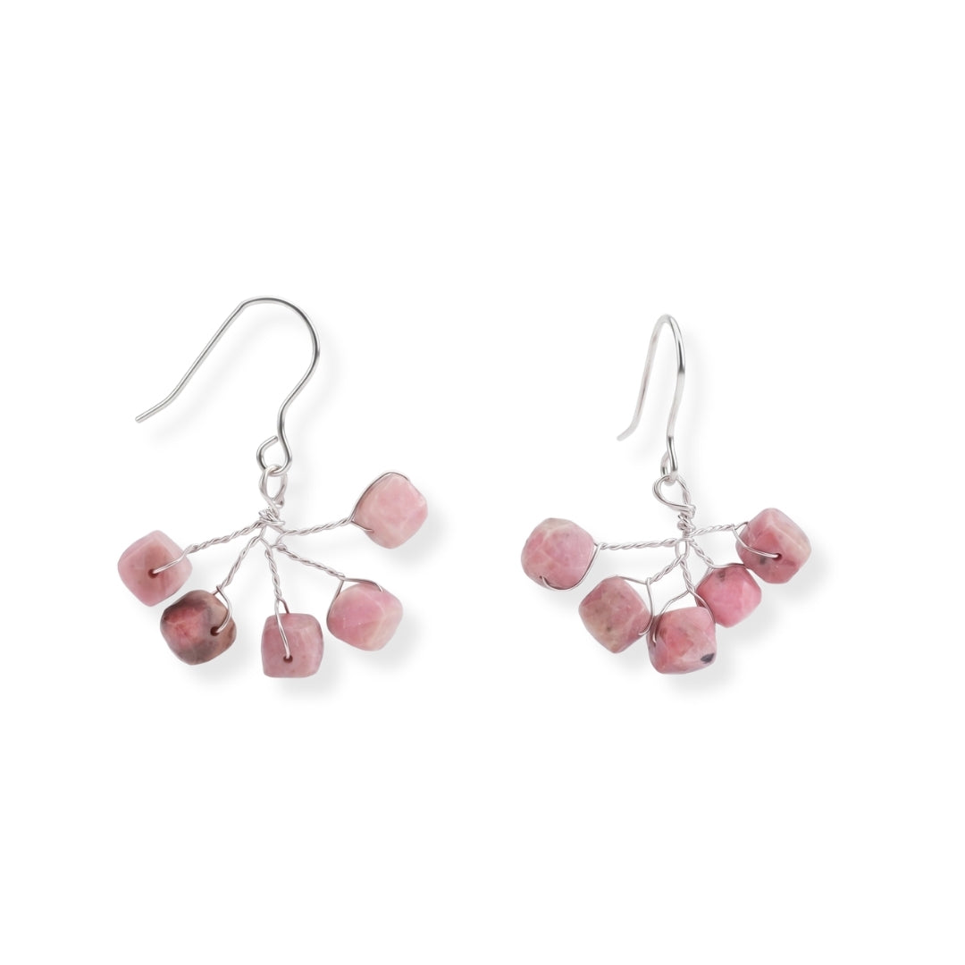 Rose Quartz Silver Earrings (Project Handmade)