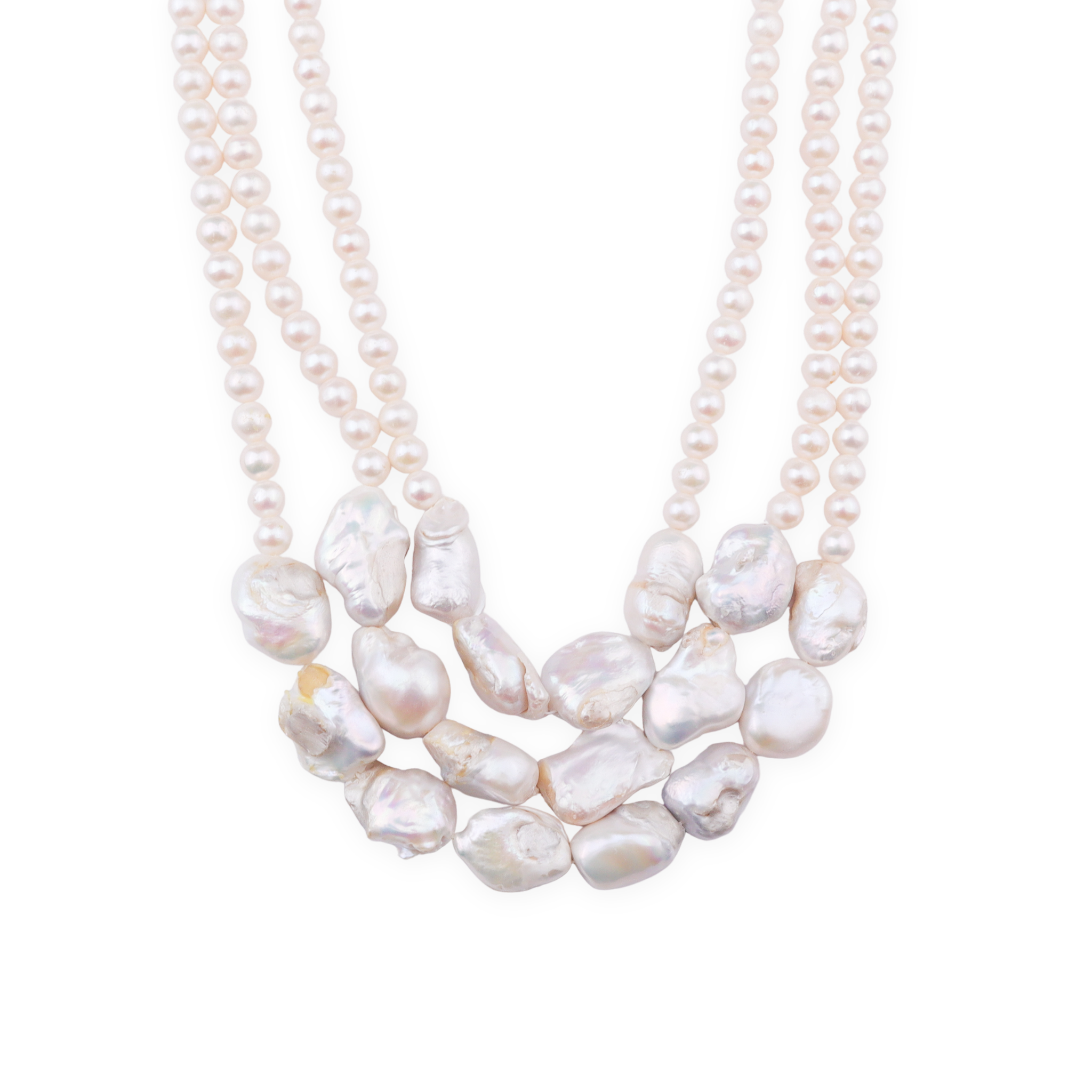 Luxe Necklace - Baroque & Fresh Water Pearls