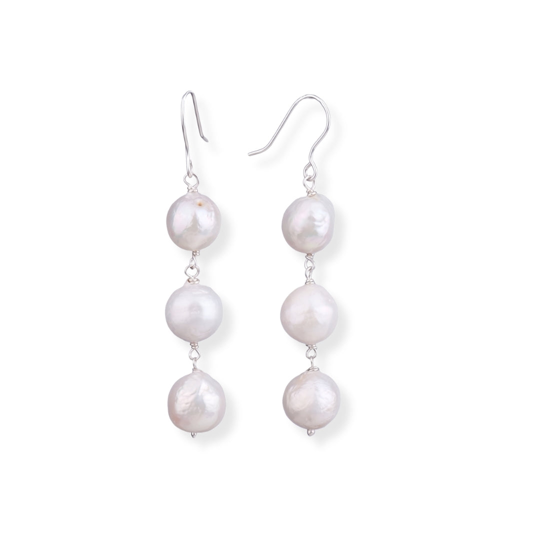 Baroque Pearl Silver Earrings (Project Handmade)
