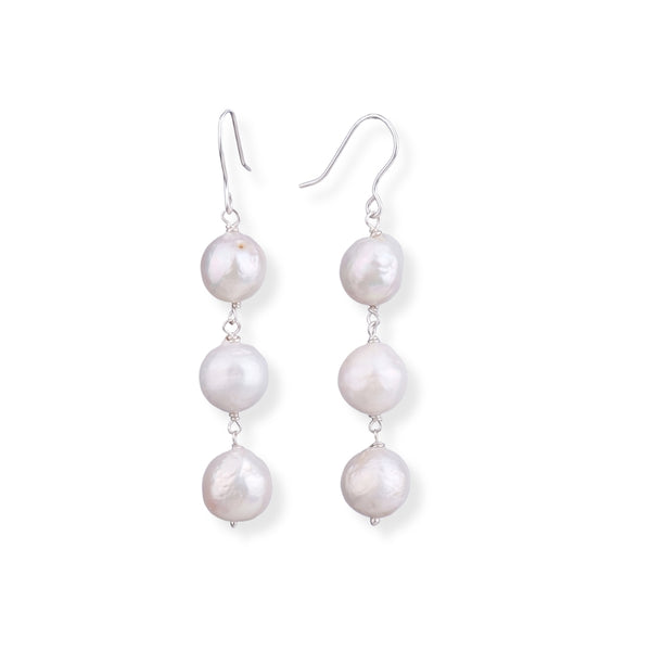 Baroque Pearl Silver Earrings (Project Handmade)