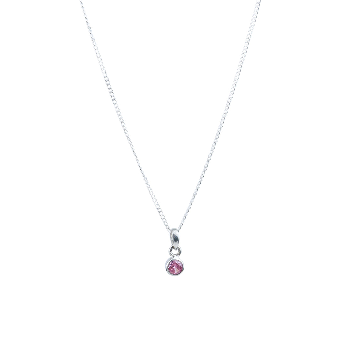 Pink CZ Pendant Necklace