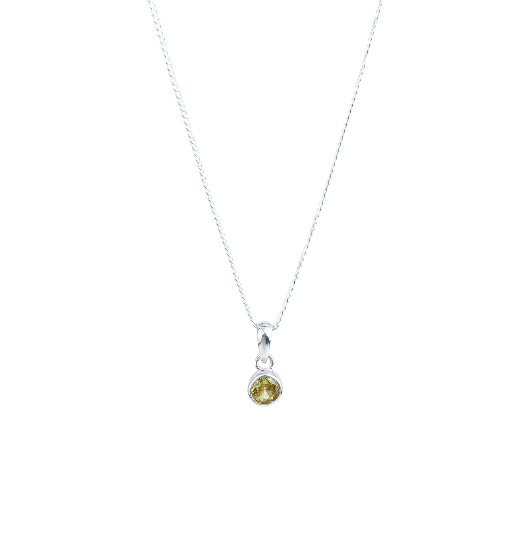 Yellow CZ Pendant Necklace