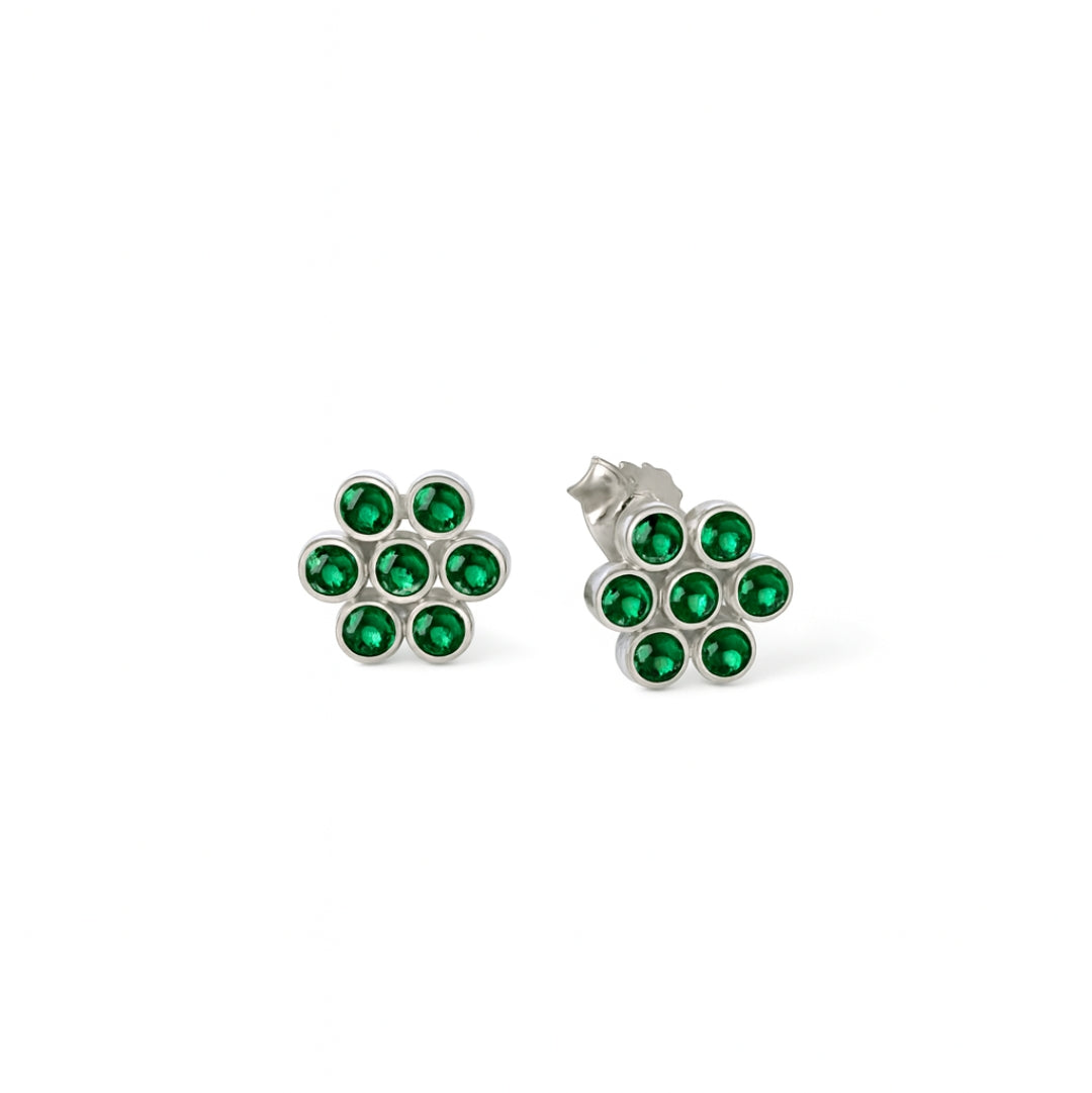 Silver Zircon Green Kudi (Setting) | CZ | 92.5 Silver