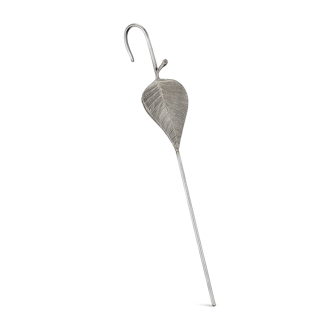 Silver Peepal Motif Single Earcuff