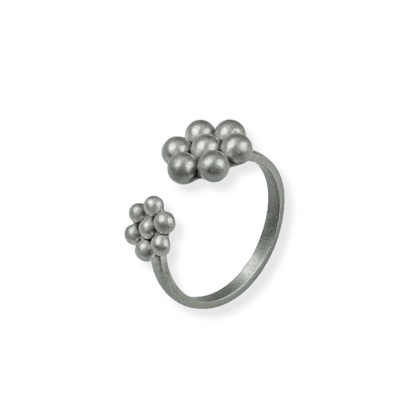 Silver Oxidized Kudi Open Ring - Medium and Small Size Kudi