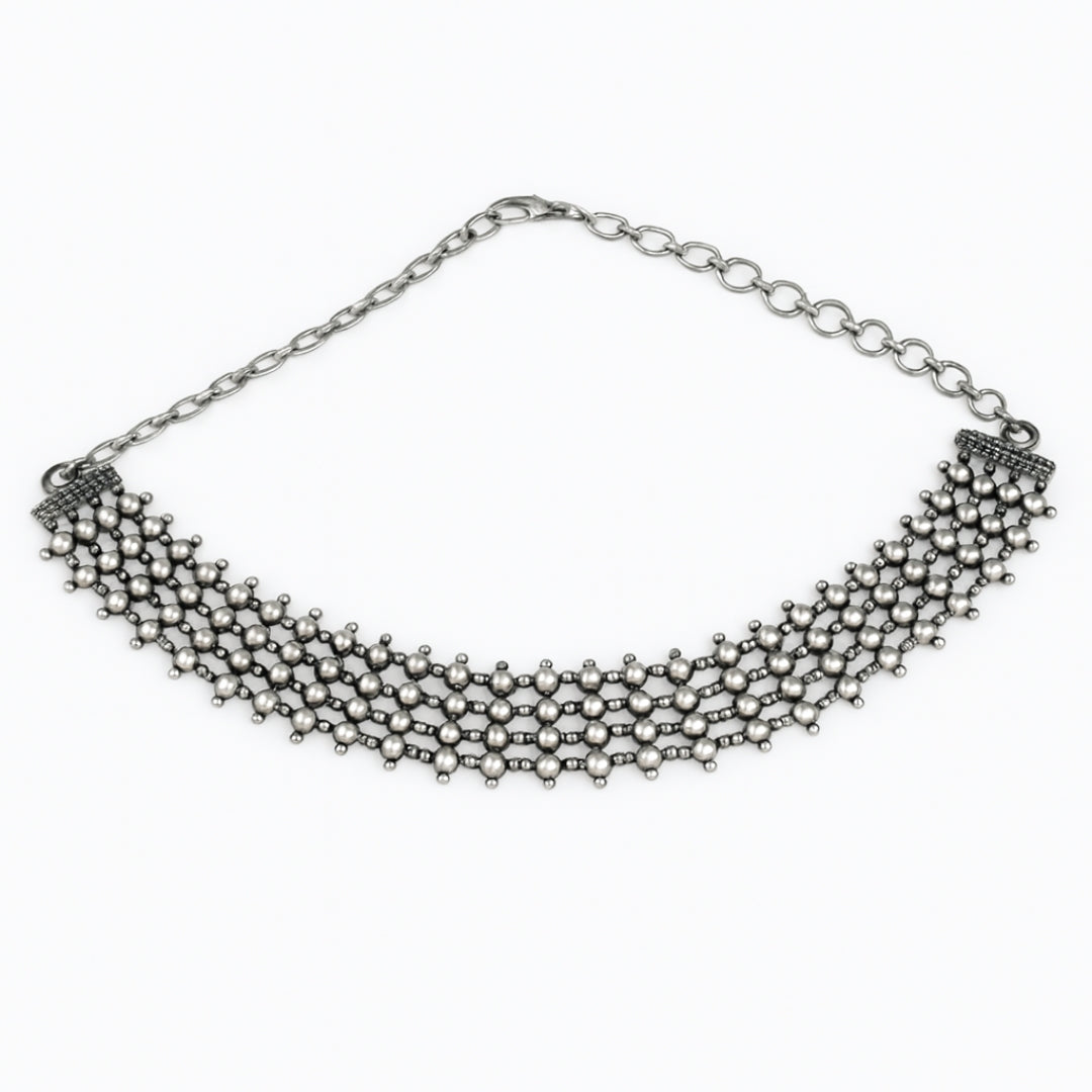 Silver Oxidized Choker
