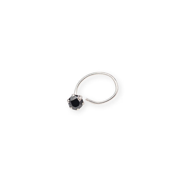 Black CZ Nose Pin - Medium (Pierced)