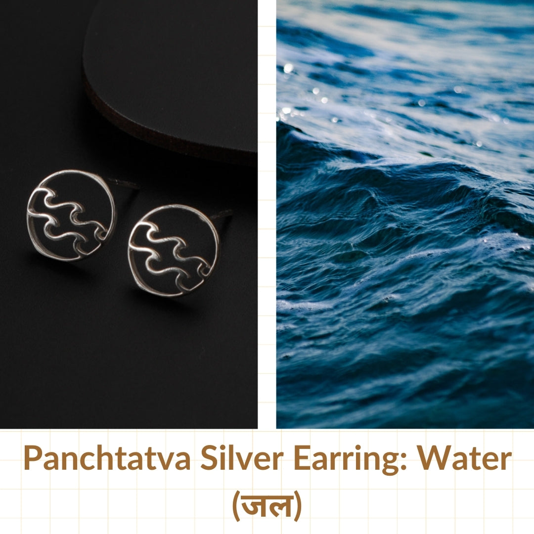 Panchtatva Silver Earring: Water (जल)