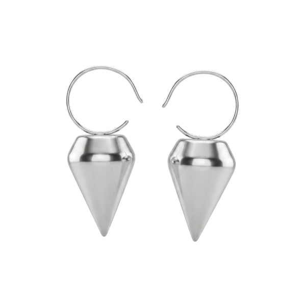 Silver Cone Dangle Earrings