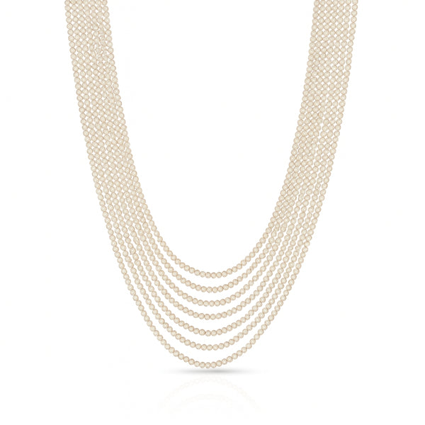 Multi Layer Cream Pearls Necklace