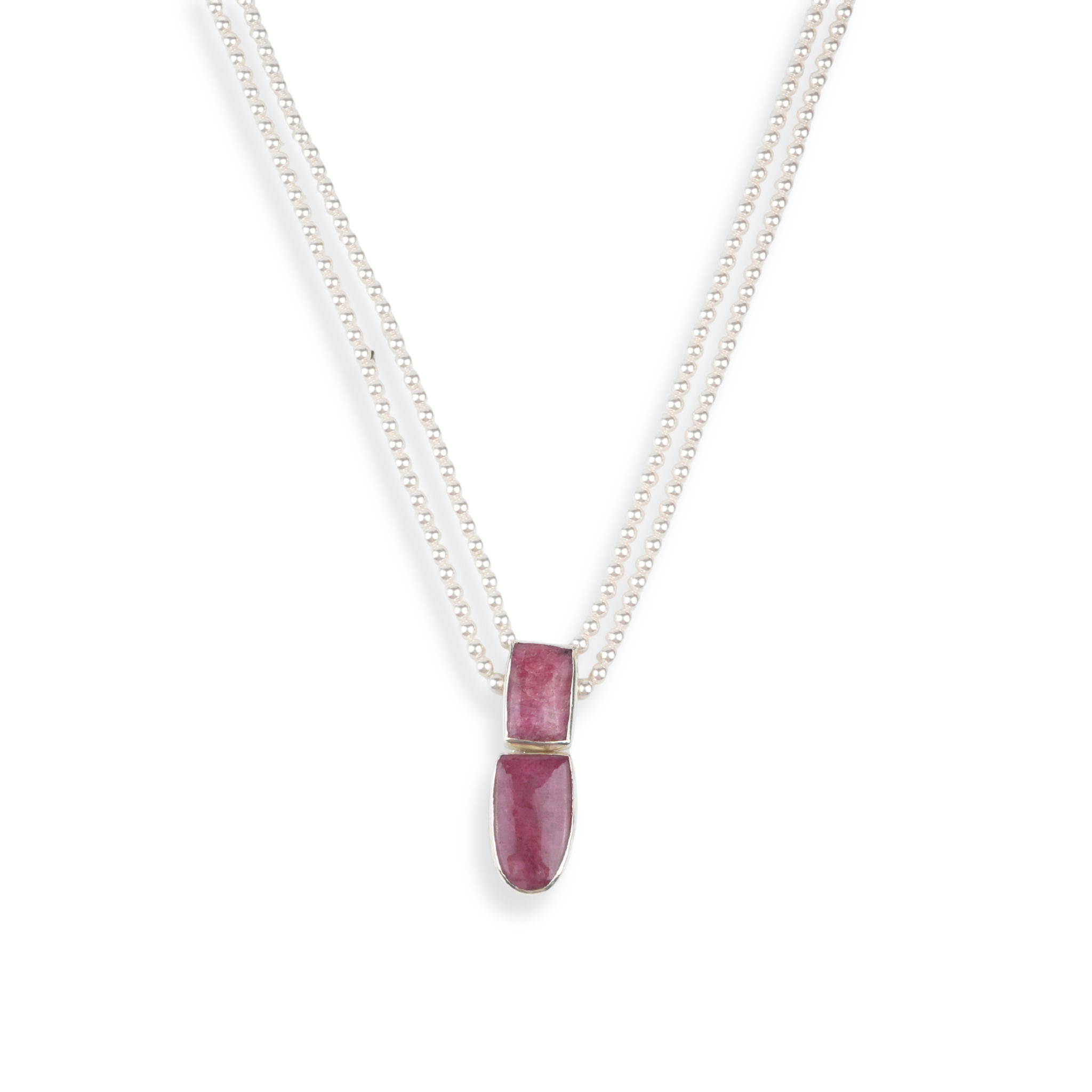 Luxe Necklace – Rhodonite & Pearls