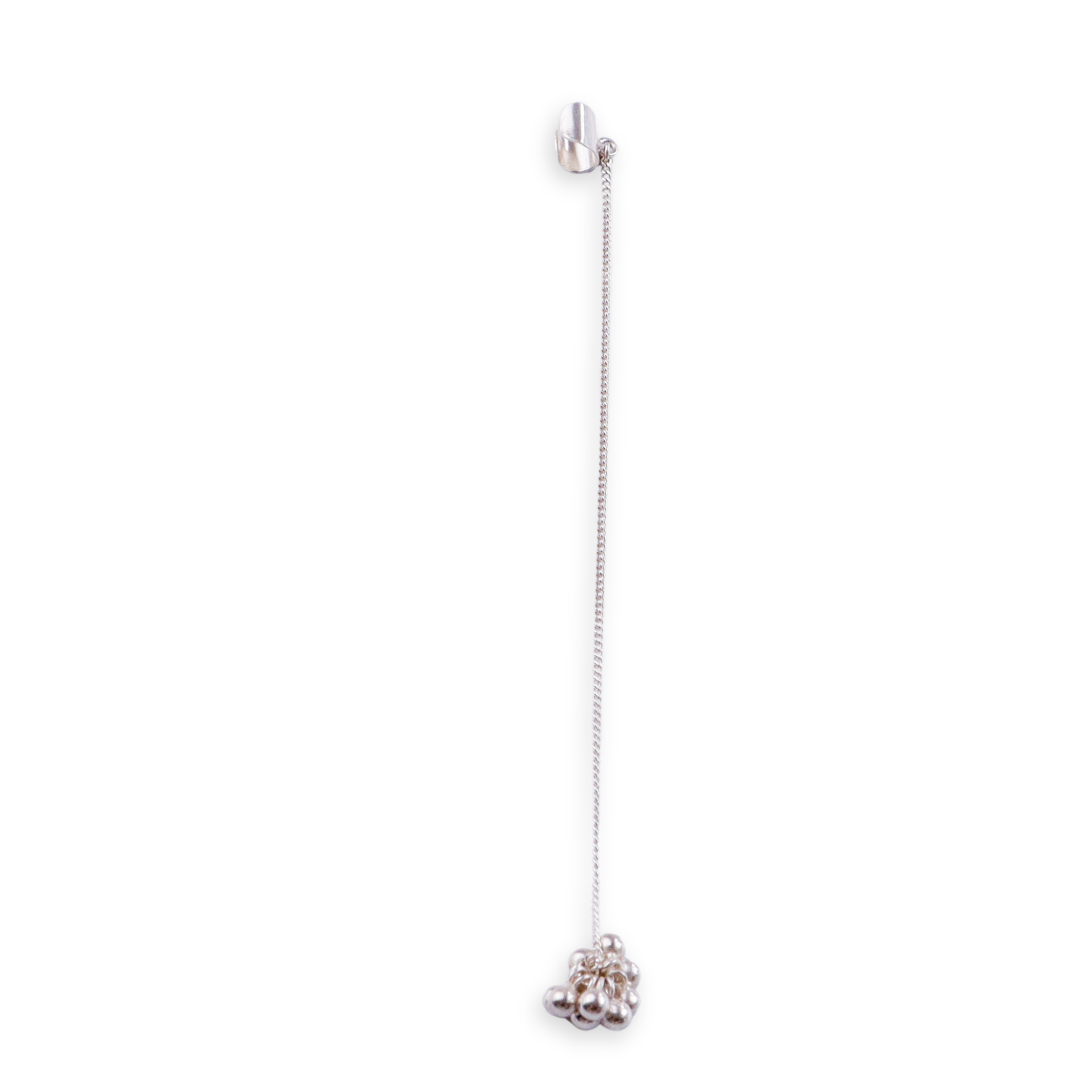 Silver Ghungroo Bunch Earcuff Hammered Clip-on