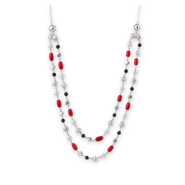 Double Layer Coral, Pearl, Mohanmaal Bead, Ashtapailu & Black Spinel Ganthan